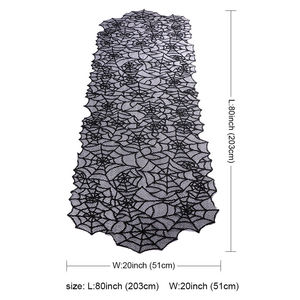 Decorazioni Halloween & natale 20x80 pollici pizzo nero Spider Web tovaglia di carta a forma di stella per eventi e feste - Product Image 6