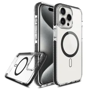 BSCI High Quality Clear Anti-Drop Shockproof Magnetic iPhone Case For iPhone 16 16 Pro Max clear magnetic case For iPhone 15