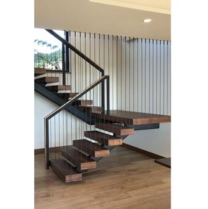 <span class=keywords><strong>Escalier</strong></span> personnalisé moderne en acier au carbone mono poutre en bois de hêtre et chêne <span class=keywords><strong>Escalier</strong></span> d'intérieur Design pour maisons - Product Image 4