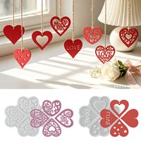 Cetakan Silikon Liontin Hati Berongga Ornamen Gantung Hati CINTA DIY Cetakan Resin Plester Aromaterapi Valentine