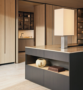Mueble de Cocina Moderno de Roble con Puerta de Vidrio y Acabado Mate para Diseño de Hogar Contemporáneo - Product Image 5