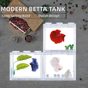 Cylindre Rectangle Moderne Éclairage Petit Acrylique Betta <span class=keywords><strong>Aquarium</strong></span> Accessoires En Gros Fish Tank pour Bureau Utilisation Extérieure Emballé - Product Image 2