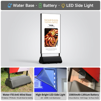 Support d'affichage publicitaire robuste pour extérieur, résistant au vent, avec boîte à lumière LED, double face, base à eau, pour trottoir