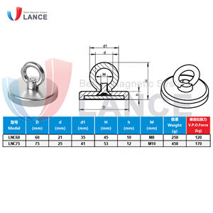 Magnete da pesca singolo lato resistente agli urti, Super forte magnete al neodimio per il recupero di metalli e caccia al tesoro subacquea - Product Image 6