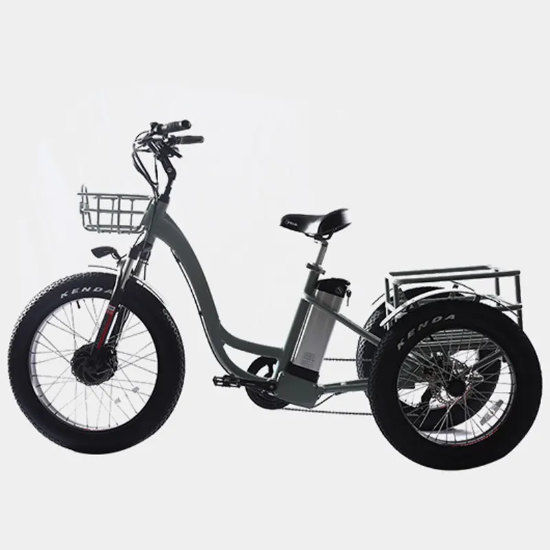 عالية الجودة الكبار الدهون الاطارات دراجة ثلاثية العجلات الكهربائية للشحن للاستخدام مع 48V 13Ah سامسونج بطارية خلايا الكهربائية دراجة نقل بضائع