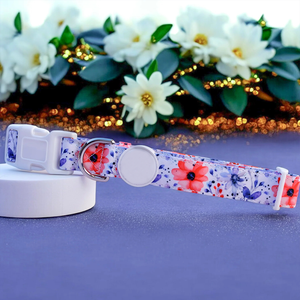 Hondenriem van canvas & neopreen met op maat gemaakt koninklijk bloemmotief, elegant bloemendesign, voor dagelijks gebruik & speciale gelegenheden - Product Image 2