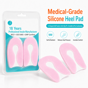 Cuscinetti in Silicone per Tallone Regolabili del Produttore, Inserti per Scarpe per Fascite <span class=keywords><strong>Plantare</strong></span>, Solette, Rialzi per Tallone, Cuscinetti per <span class=keywords><strong>Tacchi</strong></span> <span class=keywords><strong>Alti</strong></span> - Product Image 1