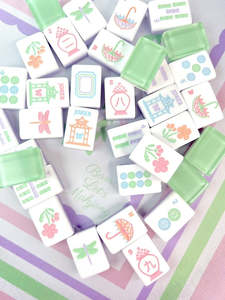 Vibrant <b>Garden</b> Party Themed Luxury American Mahjong <b>Tiles</b> Colorful Floral Engraved Acrylic Durable Mahjong Set Bright Summer - Product Image 6