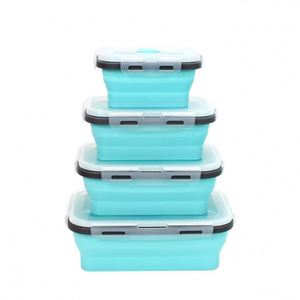 Microwave Bpa Free Foldable <b>Collapsible</b> Lunch Bento Box Cute Food <b>Storage</b> Container Silicone for Kids Children's Adult - Product Image 5