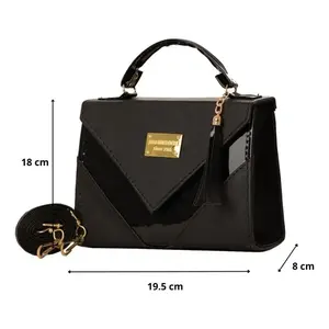 Bolso de Pecho Fana Spectacular Mariola Negro para Mujer, de Microfibra y Cuero Sintético, con Asa Superior y Borla, para Uso Diario - Product Image 4