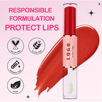 Vente en gros en stock – Rouge à lèvres liquide mat double embout, waterproof, peel-off, longue tenue, 49 couleurs, logo personnalisé