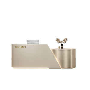 Salon de <span class=keywords><strong>beauté</strong></span> moderne en bois massif écologique Caisse de réception <span class=keywords><strong>Comptoir</strong></span> de bar <span class=keywords><strong>Formation</strong></span> de danse Magasin de vêtements pour femmes Courbé personnalisé - Product Image 5