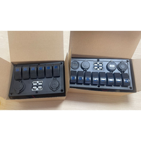 Panneau de commande 8 interrupteurs 12-24V avec connecteur d'alimentation 50A et interrupteurs à bascule LED bleus pour bateau marin
