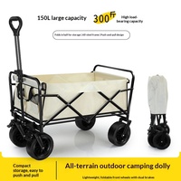 Chariot de camping pliable, chariot de pique-nique d'extérieur, remorque de camping portable, chariot multifonctionnel pour vendeurs ambulants, chariot de camping-car avec poignée