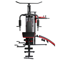 Ensemble de machines de musculation multifonctionnelles professionnelles à 2 stations en métal avec pile de poids de 65 kg pour usage domestique