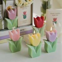 Vente en gros de fleur de tulipe, paraffine, cire de soja, bougie parfumée pour la décoration de la maison, anniversaire, mariages, aromathérapie