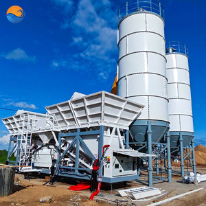 Centrale à béton mobile SDDOM 35m ³/h petite usine automatique préparée avec silo mobile - Product Image 1