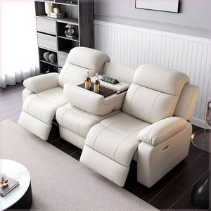 <span class=keywords><strong>Canapé</strong></span> 3 places inclinable <span class=keywords><strong>électrique</strong></span> moderne en cuir véritable, best-seller, avec télécommande, design luxueux pour salon - Product Image 1