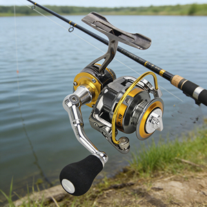 150 #   Mini moulinet de pêche en métal pour la pêche en mer, en rivière et en ruisseau - Product Image 1