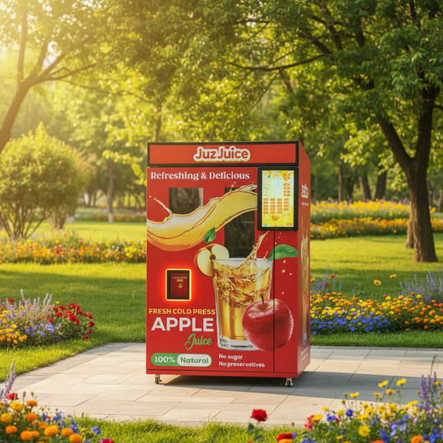 100% Natural Fruit Juice No Added Water or Sugar Fully Automatic Freshly Extracted Apple Juice Vending Machine for Malls