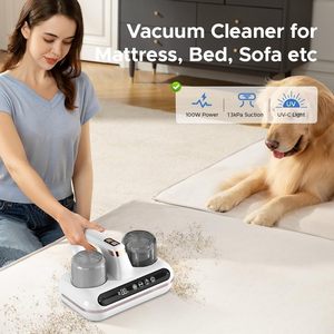 Rechargeable Mattress <b>Vacuum</b> Cleaner Dual Dust Cup Handheld UV Light Fabric Cleaner with High Suction - Product Image 4