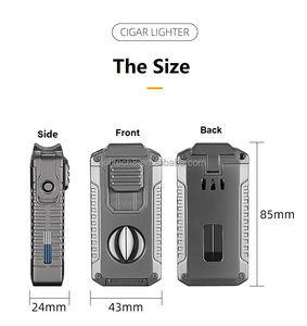 JOFI Windproof Blue Flame Portable <b>Cigar</b> Torch <b>Lighter</b> <b>Cigar</b> <b>Lighter</b> With Cutter Punch Custom Logo for Wholesale <b>Cigar</b> Shop - Product Image 6