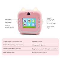 Mini appareil photo instantané pour enfants avec résolution vidéo 1080P, capteur CMOS, fonctions MP3 et filtres supplémentaires