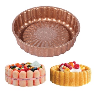Moule à brioche <span class=keywords><strong>Charlotte</strong></span> 25 cm, moule à gâteau rond en métal <span class=keywords><strong>de</strong></span> 10 pouces, durable, écologique, revêtement PTFE, épaisseur 0,6 mm - Product Image 1