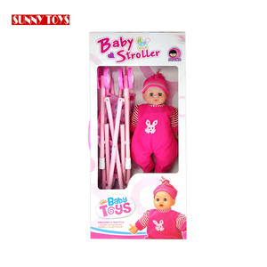 Les filles font semblant <span class=keywords><strong>de</strong></span> jeu <span class=keywords><strong>de</strong></span> <span class=keywords><strong>maison</strong></span> 14 pouces bricolage bébé fer matériel pliable jouets poussette poupée avec le son - Product Image 5