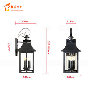 Lanterne murale extérieure rétro traditionnelle à 3 lumières de style <span class=keywords><strong>bougie</strong></span> pour éclairer la cour du jardin - Product Image 2