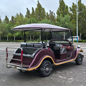 Voiture de tourisme électrique classique de luxe rétro 6 places, chariot de golf vintage à batterie pour la réception d'hôtel et le tourisme en zone panoramique - Product Image 3