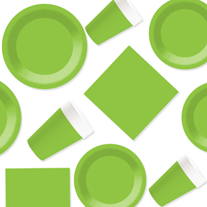 DAMAI Solid Color Party Supplies Fruit Green Paper Tableware <b>Set</b> Disposable <b>Dinnerware</b> 7 Inch 9 Inch Plates Paper Cup Napkins - Product Image 2