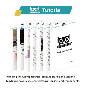 KUONGSHUN Kit pemula dasar pendidikan batang Tiongkok, Kit mainan elektronik DIY dengan Tutorial ESP32 WIFI IOT yang dapat diprogram untuk <span class=keywords><strong>Arduino</strong></span> - Product Image 6