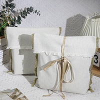 Sacs anti-poussière haut de gamme en tissu chevron avec rabat, pour vêtements, foulards, chaussures, perruques, cosmétiques, avec logo personnalisé imprimé, en coton