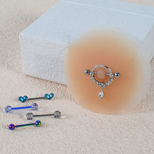 เครื่องประดับที่ปิดหัวนมเหมือนจริงแบบเจาะนำกลับมาใช้ใหม่ได้พร้อมที่ปิดหัวนมที่ปิดหัวนมเพื่อปิดหัวนม - Product Image 3