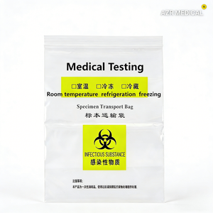 Sac à fermeture éclair à trois couches personnalisable <span class=keywords><strong>pour</strong></span> le <span class=keywords><strong>transport</strong></span> de spécimens biologiques et de tests médicaux, estampage à chaud, résistant à l'humidité - Product Image 3