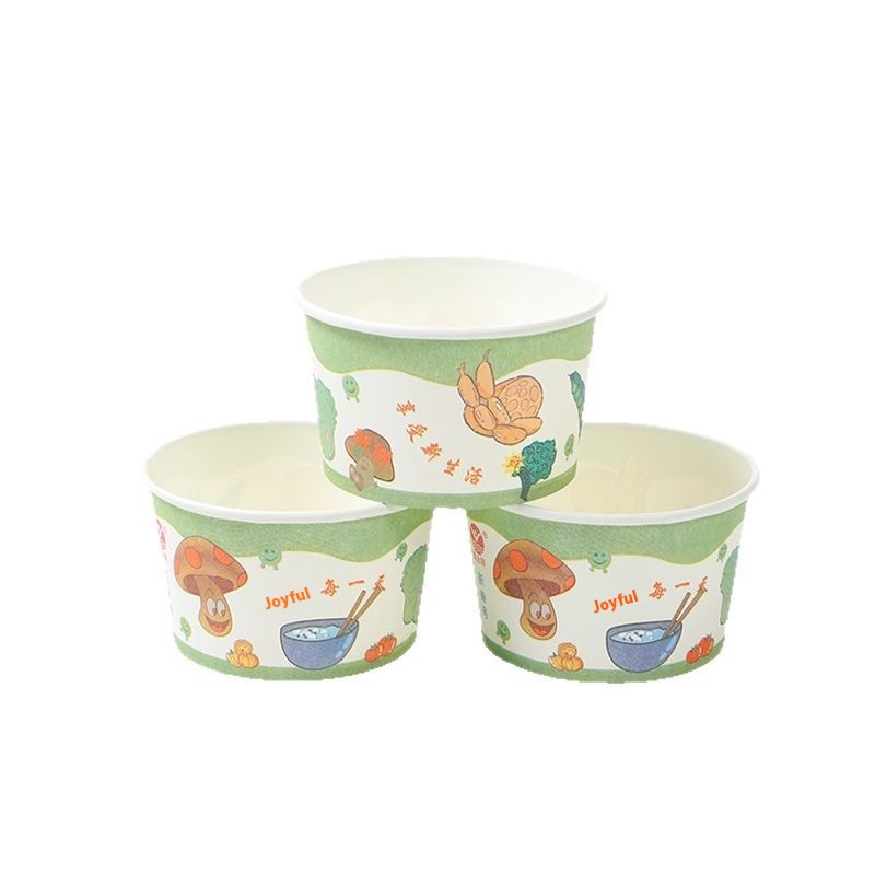 Wholesale Disposable 500ml Thickened Hot Sour Noodle Lunch Box Commercial Full Paper Plate Bowls for Takeaway Snack Salad Sugar