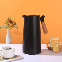 Carafe isotherme 1000 ml pour bouilloire, isolation sous vide, pour boissons chaudes, café, thé, avec poignée en bois