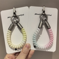 Farbverlauf-Telefonkabel-Schlüsselanhänger, Handy-Lanyard, Dekorativer Artikel, Niedliches Taschen-Accessoire, Anti-Verlust-Seil-Anhänger