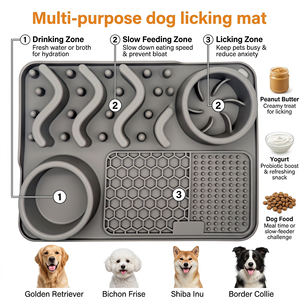 Ciotola in Silicone per Cani con Base a Ventosa, Tappetino Anti-ingozzamento e Antiscivolo per Cuccioli e Gatti, Lavabile in Lavastoviglie - Product Image 2