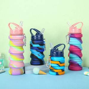 Bouteille d'eau pliable de voyage 500 ml, haute sécurité, sans BPA, en silicone de qualité alimentaire, pour le sport - Product Image 1