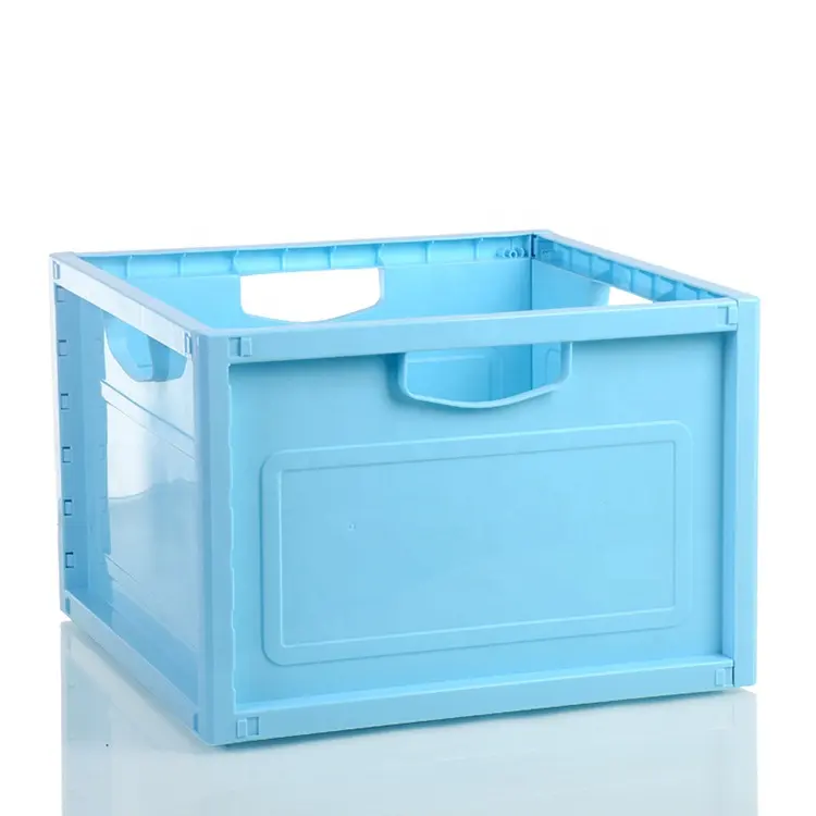 बड़े वर्ग प्लास्टिक भंडारण बिन फोल्डेबल उपकरण टोकरी बॉक्स टिकाऊ और चमकदार स्टोक्ड गोदाम भंडारण भंडारण