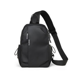 Bolso de Pecho Casual Urbano para Hombre, Bolso Cruzado de Cuero Estilo Hong Kong, Bolso de Viaje Moderno Negro - Product Image 5