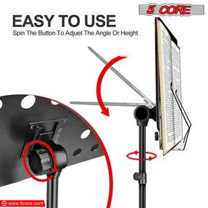 DB 5 Core 2-IN-1 Professional Portable Sheet Music <b>Stand</b> Detachable <b>Microphone</b> <b>Stand</b> 21.6'- 63' Adjustable <b>Microphone</b> Accessory - Product Image 4