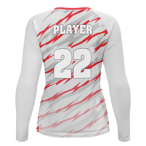 เสื้อวอลเลย์บอลแขนยาวสำหรับผู้หญิงซับเหงื่อเสื้อวอลเลย์บอลดีไซน์คอวี - Product Image 4