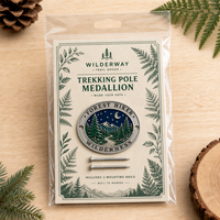 Médaillon personnalisé ovale pour bâton de randonnée, marqueur de bâton de marche en émail souple, motif ciel nocturne des montagnes, pour randonneur, souvenir de plein air, cadeau