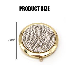 Snelle verzending ronde dubbelzijdige zakspiegel voor make-up, bruiloften, feestjes, compacte reisspiegel OEM - Product Image 2