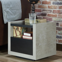 Table de chevet d'intérieur avec meuble de rangement en bois Table d'appoint moderne style minimaliste en béton