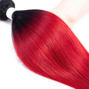 Extensiones de Cabello Remy Bohemio Virgen Más Vendidas, Color Rojo 1B, Liso, Doble Trama a Máquina, Sin Caída, para Salón de Belleza - Product Image 3