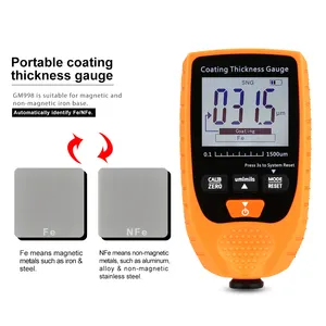 Digital Thickness Gauges Paint Coating Ca Tester With Backlight Film Thickness Gauge